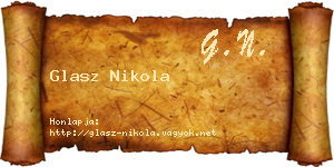 Glasz Nikola névjegykártya
